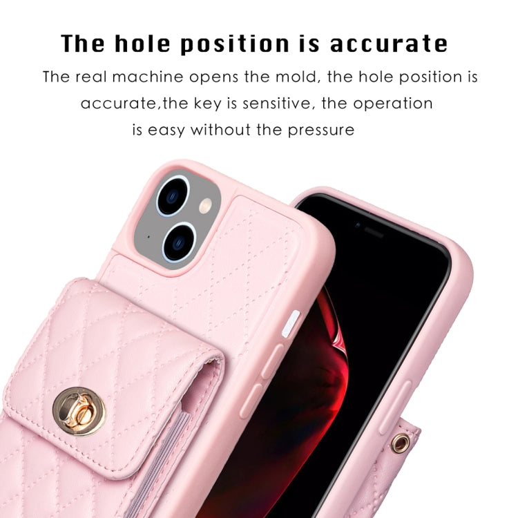 Custodia per telefono in pelle rombica a portafoglio verticale, For iPhone 14, For iPhone 14 Plus, For iPhone 14 Pro, For iPhone 14 Pro Max, For iPhone 13