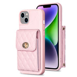 Custodia per telefono in pelle rombica a portafoglio verticale, For iPhone 14, For iPhone 14 Plus, For iPhone 14 Pro, For iPhone 14 Pro Max, For iPhone 13