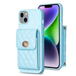 Custodia per telefono in pelle rombica a portafoglio verticale, For iPhone 14, For iPhone 14 Plus, For iPhone 14 Pro, For iPhone 14 Pro Max, For iPhone 13
