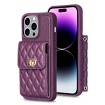 Custodia per telefono in pelle rombica a portafoglio verticale, For iPhone 14, For iPhone 14 Plus, For iPhone 14 Pro, For iPhone 14 Pro Max, For iPhone 13