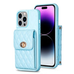 Custodia per telefono in pelle rombica a portafoglio verticale, For iPhone 14, For iPhone 14 Plus, For iPhone 14 Pro, For iPhone 14 Pro Max, For iPhone 13