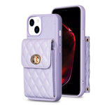 Custodia per telefono in pelle rombica a portafoglio verticale, For iPhone 14, For iPhone 14 Plus, For iPhone 14 Pro, For iPhone 14 Pro Max, For iPhone 13