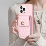 Custodia per telefono in pelle rombica a portafoglio verticale, For iPhone 13 Pro, For iPhone 13 Pro Max, For iPhone 12 / 12 Pro, For iPhone 12 Pro Max