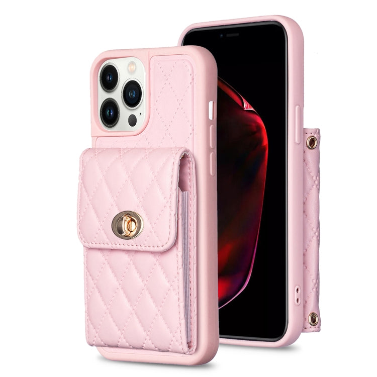 Custodia per telefono in pelle rombica a portafoglio verticale, For iPhone 13 Pro, For iPhone 13 Pro Max, For iPhone 12 / 12 Pro, For iPhone 12 Pro Max
