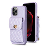 Custodia per telefono in pelle rombica a portafoglio verticale, For iPhone 13 Pro, For iPhone 13 Pro Max, For iPhone 12 / 12 Pro, For iPhone 12 Pro Max