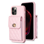 Custodia per telefono in pelle rombica a portafoglio verticale, For iPhone 13 Pro, For iPhone 13 Pro Max, For iPhone 12 / 12 Pro, For iPhone 12 Pro Max