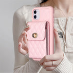 Custodia per telefono in pelle rombica a portafoglio verticale, For iPhone 11, For iPhone 11 Pro, For iPhone 11 Pro Max, For iPhone X / XS