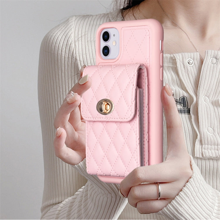 Custodia per telefono in pelle rombica a portafoglio verticale, For iPhone 11, For iPhone 11 Pro, For iPhone 11 Pro Max, For iPhone X / XS