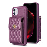 Custodia per telefono in pelle rombica a portafoglio verticale, For iPhone 11, For iPhone 11 Pro, For iPhone 11 Pro Max, For iPhone X / XS