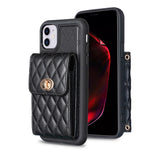 Custodia per telefono in pelle rombica a portafoglio verticale, For iPhone 11, For iPhone 11 Pro, For iPhone 11 Pro Max, For iPhone X / XS