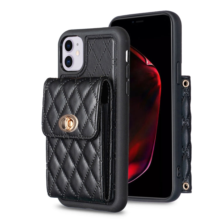 Custodia per telefono in pelle rombica a portafoglio verticale, For iPhone 11, For iPhone 11 Pro, For iPhone 11 Pro Max, For iPhone X / XS