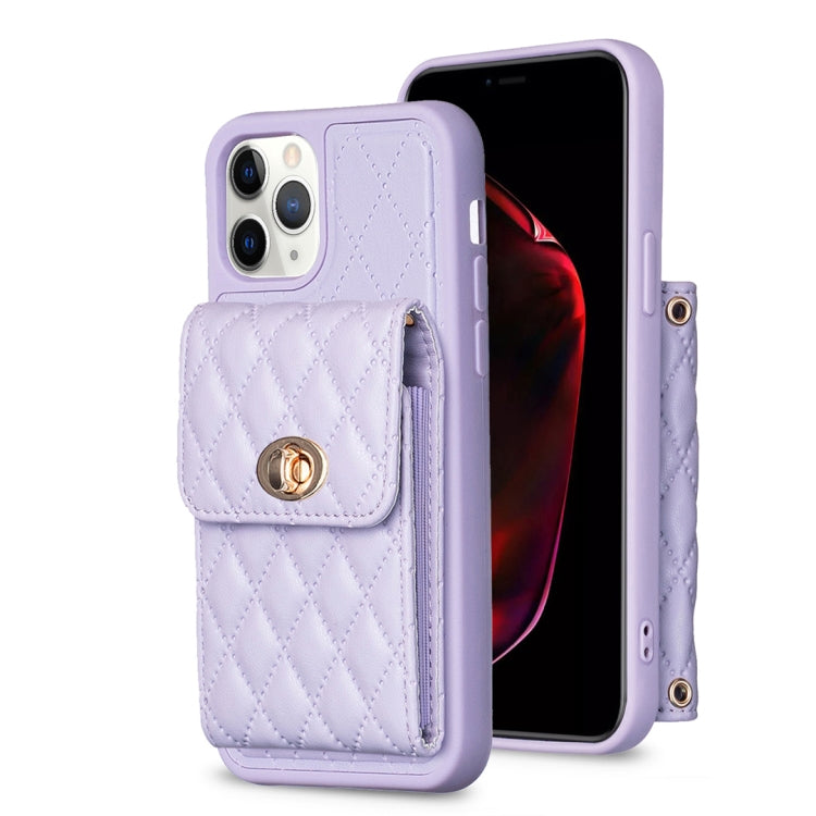 Custodia per telefono in pelle rombica a portafoglio verticale, For iPhone 11, For iPhone 11 Pro, For iPhone 11 Pro Max, For iPhone X / XS