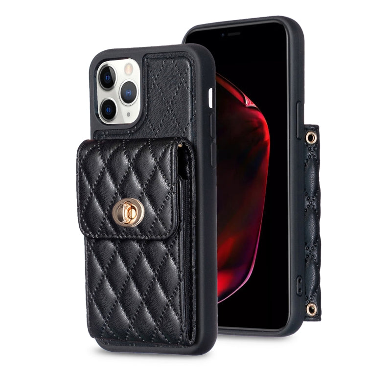 Custodia per telefono in pelle rombica a portafoglio verticale, For iPhone 11, For iPhone 11 Pro, For iPhone 11 Pro Max, For iPhone X / XS