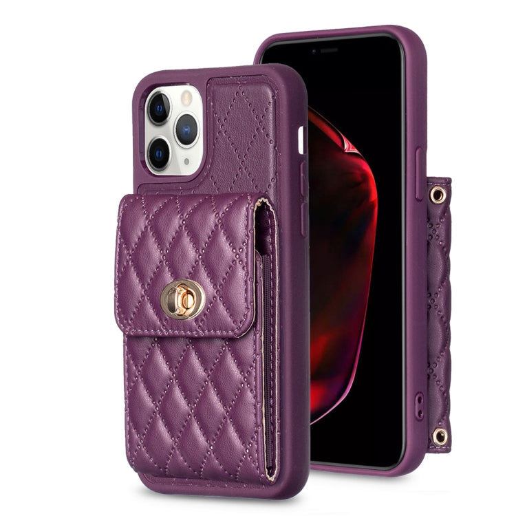 Custodia per telefono in pelle rombica a portafoglio verticale, For iPhone 11, For iPhone 11 Pro, For iPhone 11 Pro Max, For iPhone X / XS