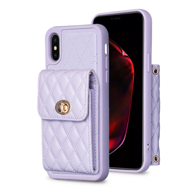 Custodia per telefono in pelle rombica a portafoglio verticale, For iPhone 11, For iPhone 11 Pro, For iPhone 11 Pro Max, For iPhone X / XS