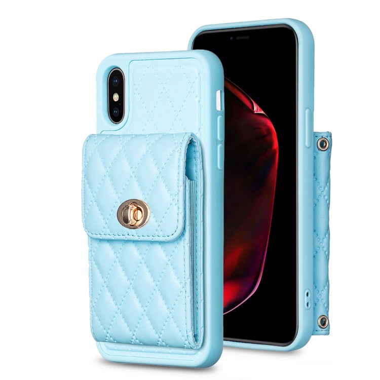 Custodia per telefono in pelle rombica a portafoglio verticale, For iPhone 11, For iPhone 11 Pro, For iPhone 11 Pro Max, For iPhone X / XS