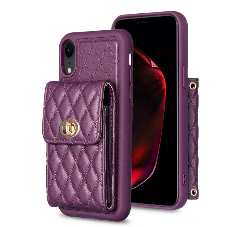 Custodia per telefono in pelle rombica a portafoglio verticale, For iPhone XR, For iPhone XS Max, For iPhone SE 2022 / SE 2020 / 7 / 8, For iPhone 7 Plus / 8 Plus