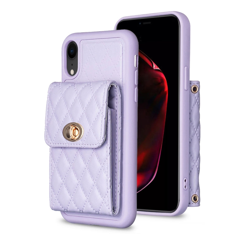 Custodia per telefono in pelle rombica a portafoglio verticale, For iPhone XR, For iPhone XS Max, For iPhone SE 2022 / SE 2020 / 7 / 8, For iPhone 7 Plus / 8 Plus