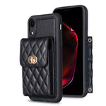 Custodia per telefono in pelle rombica a portafoglio verticale, For iPhone XR, For iPhone XS Max, For iPhone SE 2022 / SE 2020 / 7 / 8, For iPhone 7 Plus / 8 Plus