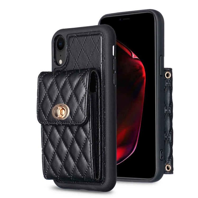 Custodia per telefono in pelle rombica a portafoglio verticale, For iPhone XR, For iPhone XS Max, For iPhone SE 2022 / SE 2020 / 7 / 8, For iPhone 7 Plus / 8 Plus