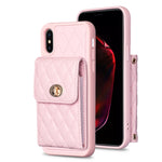 Custodia per telefono in pelle rombica a portafoglio verticale, For iPhone XR, For iPhone XS Max, For iPhone SE 2022 / SE 2020 / 7 / 8, For iPhone 7 Plus / 8 Plus
