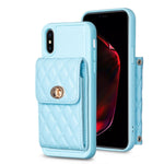 Custodia per telefono in pelle rombica a portafoglio verticale, For iPhone XR, For iPhone XS Max, For iPhone SE 2022 / SE 2020 / 7 / 8, For iPhone 7 Plus / 8 Plus