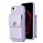 Custodia per telefono in pelle rombica a portafoglio verticale, For iPhone XR, For iPhone XS Max, For iPhone SE 2022 / SE 2020 / 7 / 8, For iPhone 7 Plus / 8 Plus