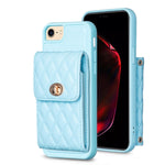 Custodia per telefono in pelle rombica a portafoglio verticale, For iPhone XR, For iPhone XS Max, For iPhone SE 2022 / SE 2020 / 7 / 8, For iPhone 7 Plus / 8 Plus