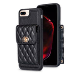 Custodia per telefono in pelle rombica a portafoglio verticale, For iPhone XR, For iPhone XS Max, For iPhone SE 2022 / SE 2020 / 7 / 8, For iPhone 7 Plus / 8 Plus