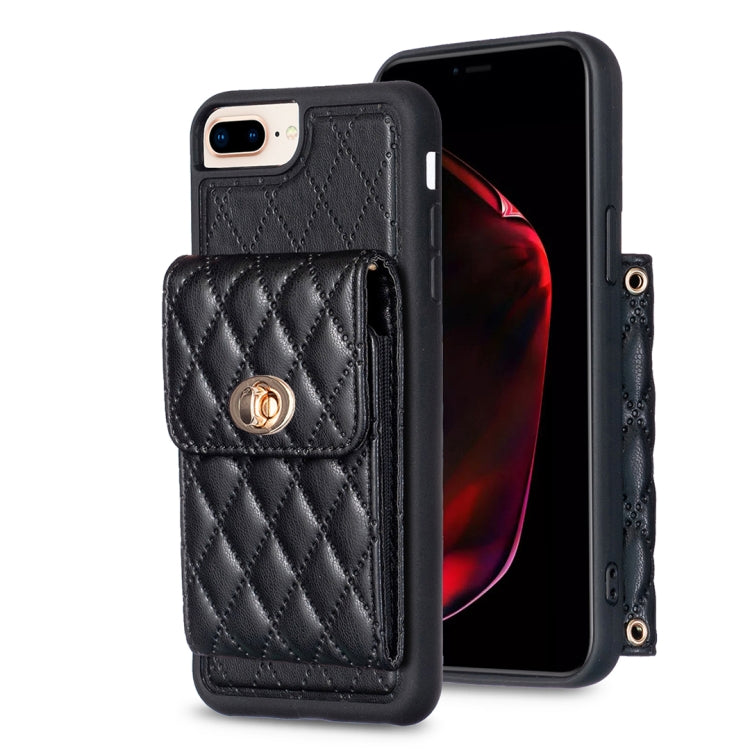 Custodia per telefono in pelle rombica a portafoglio verticale, For iPhone XR, For iPhone XS Max, For iPhone SE 2022 / SE 2020 / 7 / 8, For iPhone 7 Plus / 8 Plus