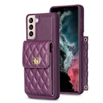 Custodia per telefono in pelle rombica a portafoglio verticale, For Samsung Galaxy S23 5G, For Samsung Galaxy S22+ 5G, For Samsung Galaxy S21 5G, For Samsung Galaxy S21+ 5G