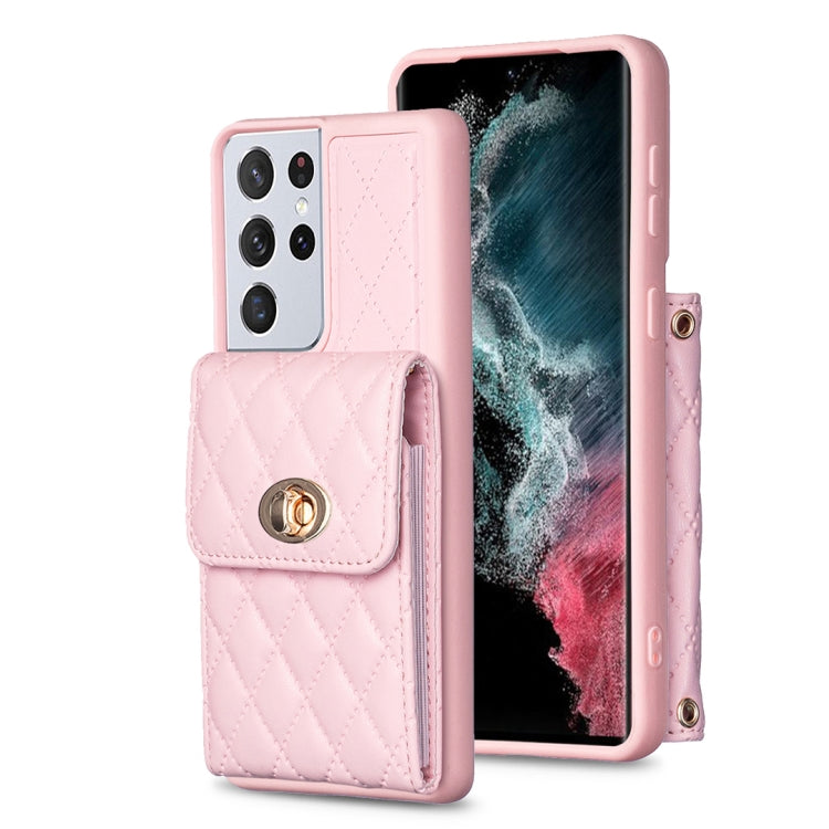 Custodia per telefono in pelle rombica a portafoglio verticale, For Samsung Galaxy S21 Ultra 5G, For Samsung Galaxy A14 4G / 5G