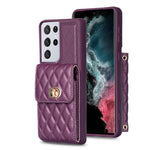 Custodia per telefono in pelle rombica a portafoglio verticale, For Samsung Galaxy S21 Ultra 5G, For Samsung Galaxy A14 4G / 5G