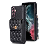 Custodia per telefono in pelle rombica a portafoglio verticale, For Samsung Galaxy S21 Ultra 5G, For Samsung Galaxy A14 4G / 5G