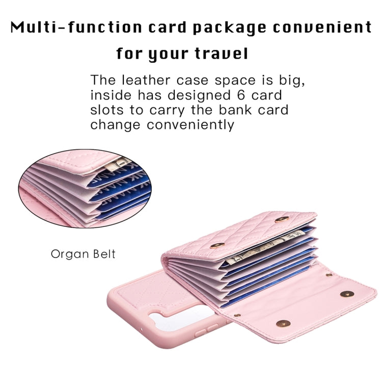 Custodia per telefono in pelle rombica a portafoglio orizzontale, ForFor Samsung Galaxy S23 5G, For Samsung Galaxy S22+ 5G, For Samsung Galaxy S21 5G, For Samsung Galaxy S21+ 5G