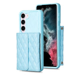 Custodia per telefono in pelle rombica a portafoglio orizzontale, ForFor Samsung Galaxy S23 5G, For Samsung Galaxy S22+ 5G, For Samsung Galaxy S21 5G, For Samsung Galaxy S21+ 5G