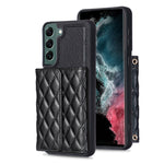 Custodia per telefono in pelle rombica a portafoglio orizzontale, ForFor Samsung Galaxy S23 5G, For Samsung Galaxy S22+ 5G, For Samsung Galaxy S21 5G, For Samsung Galaxy S21+ 5G
