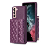 Custodia per telefono in pelle rombica a portafoglio orizzontale, ForFor Samsung Galaxy S23 5G, For Samsung Galaxy S22+ 5G, For Samsung Galaxy S21 5G, For Samsung Galaxy S21+ 5G