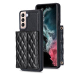 Custodia per telefono in pelle rombica a portafoglio orizzontale, ForFor Samsung Galaxy S23 5G, For Samsung Galaxy S22+ 5G, For Samsung Galaxy S21 5G, For Samsung Galaxy S21+ 5G