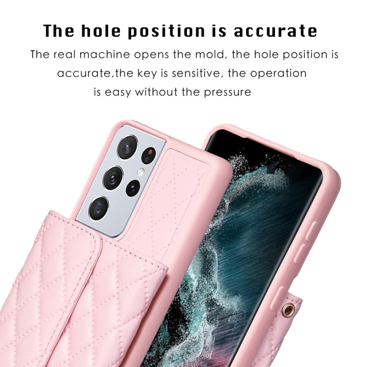 Custodia per telefono in pelle rombica a portafoglio orizzontale, For Samsung Galaxy S21 Ultra 5G, For Samsung Galaxy A14 4G / 5G
