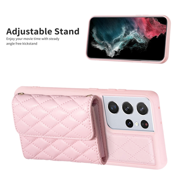 Custodia per telefono in pelle rombica a portafoglio orizzontale, For Samsung Galaxy S21 Ultra 5G, For Samsung Galaxy A14 4G / 5G