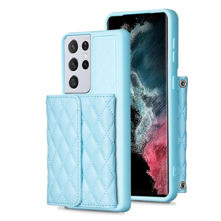 Custodia per telefono in pelle rombica a portafoglio orizzontale, For Samsung Galaxy S21 Ultra 5G, For Samsung Galaxy A14 4G / 5G