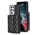 Custodia per telefono in pelle rombica a portafoglio orizzontale, For Samsung Galaxy S21 Ultra 5G, For Samsung Galaxy A14 4G / 5G