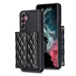 Custodia per telefono in pelle rombica a portafoglio orizzontale, For Samsung Galaxy S21 Ultra 5G, For Samsung Galaxy A14 4G / 5G