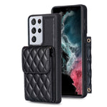 Custodia per telefono in pelle rombica a portafoglio verticale, For Samsung Galaxy S21 Ultra 5G, For Samsung Galaxy A14 4G / 5G