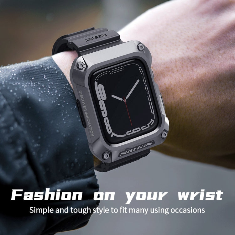 NILLKIN Ruidong serie lega + cinturino integrato in TPU, For Apple Watch Series 8&7 45mm