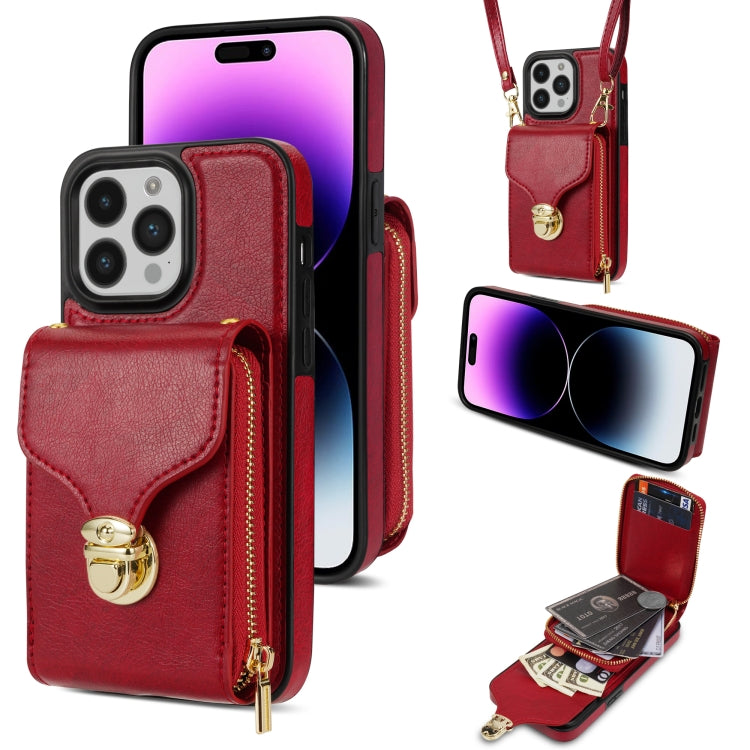 Custodia per telefono a portafoglio con scheda hardware con cerniera, For iPhone 14 Pro Max, For iPhone 14 Pro, For iPhone 14 Plus, For iPhone 14 / 13