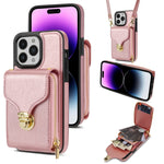 Custodia per telefono a portafoglio con scheda hardware con cerniera, For iPhone 14 Pro Max, For iPhone 14 Pro, For iPhone 14 Plus, For iPhone 14 / 13