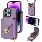 Custodia per telefono a portafoglio con scheda hardware con cerniera, For iPhone 14 Pro Max, For iPhone 14 Pro, For iPhone 14 Plus, For iPhone 14 / 13