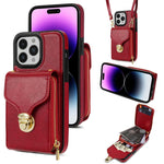 Custodia per telefono a portafoglio con scheda hardware con cerniera, For iPhone 14 Pro Max, For iPhone 14 Pro, For iPhone 14 Plus, For iPhone 14 / 13